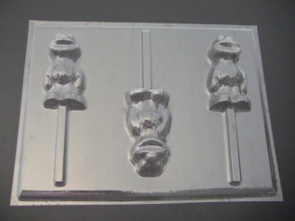 499sp Yellow Chicken Friend II Chocolate or Hard Candy Lollipop Mold